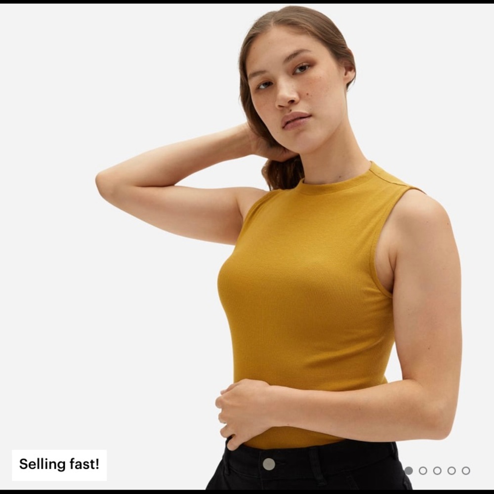 NWOT Everlane Pima Micro Rib Funnel Neck Tank